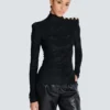 Top a maniche lunghe con motivo barocco Top a maniche lunghe con motivo barocco