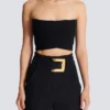 Top a reggiseno in maglia tubolare Top a reggiseno in maglia tubolare