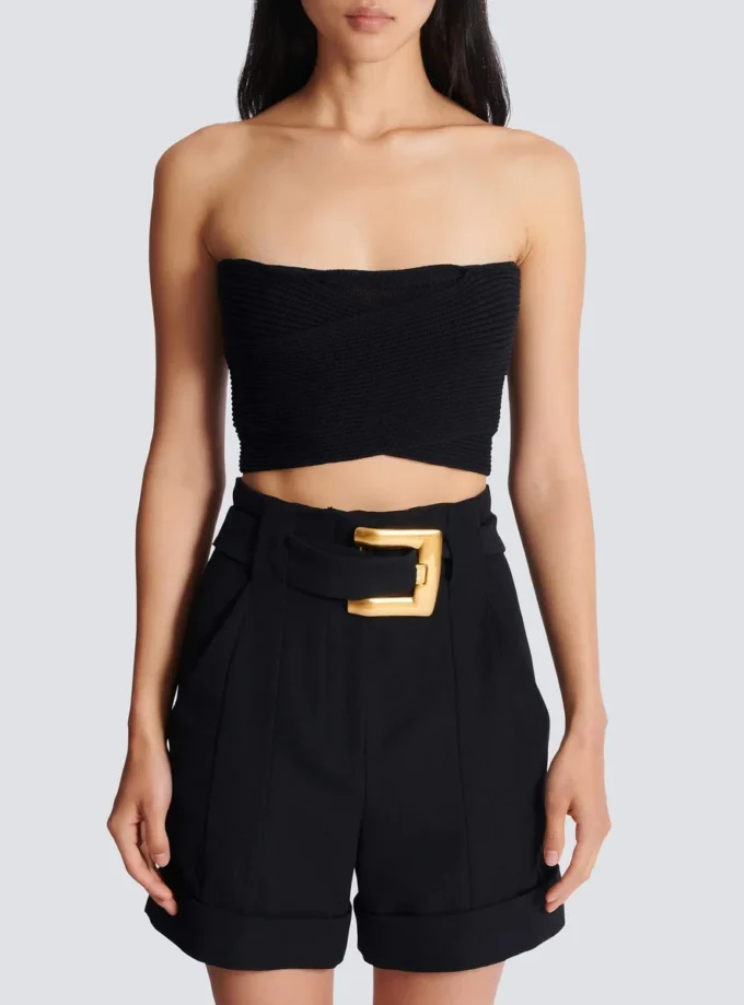 Top a reggiseno in maglia tubolare Top a reggiseno in maglia tubolare