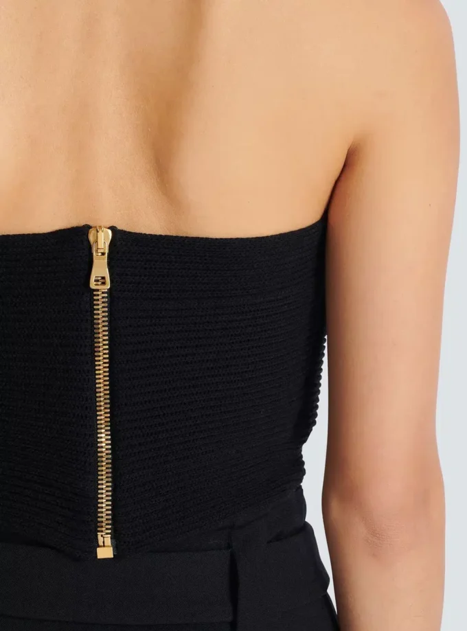 Top a reggiseno in maglia tubolare Top a reggiseno in maglia tubolare