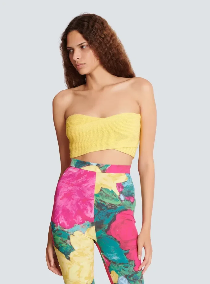 Top a reggiseno in maglia tubolare Top a reggiseno in maglia tubolare