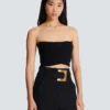 Top a reggiseno in maglia tubolare Top a reggiseno in maglia tubolare