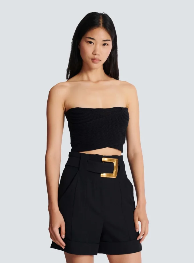 Top a reggiseno in maglia tubolare Top a reggiseno in maglia tubolare
