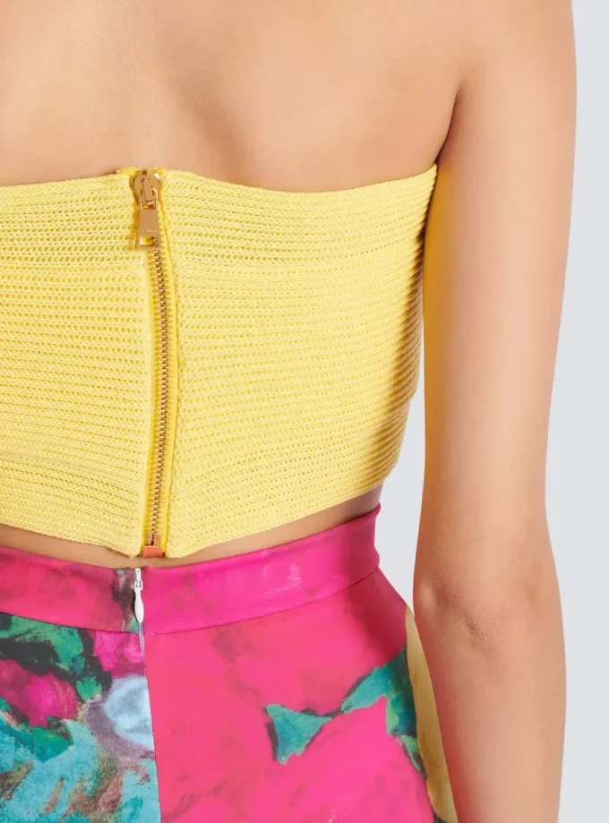 Top a reggiseno in maglia tubolare Top a reggiseno in maglia tubolare