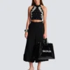 Top barocco ricamato con schiena scoperta Top barocco ricamato con schiena scoperta