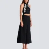 Top barocco ricamato con schiena scoperta Top barocco ricamato con schiena scoperta
