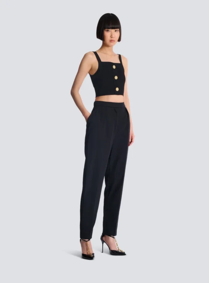 Top bralette in maglia con bottoni Top bralette in maglia con bottoni