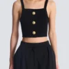 Top bralette in maglia con bottoni Top bralette in maglia con bottoni