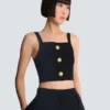 Top bralette in maglia con bottoni Top bralette in maglia con bottoni