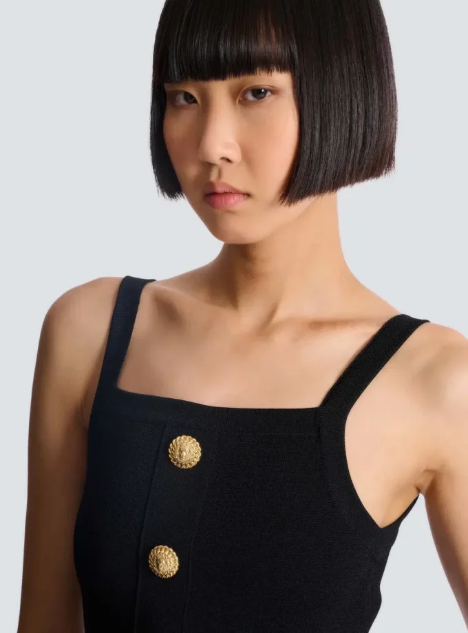 Top bralette in maglia con bottoni Top bralette in maglia con bottoni