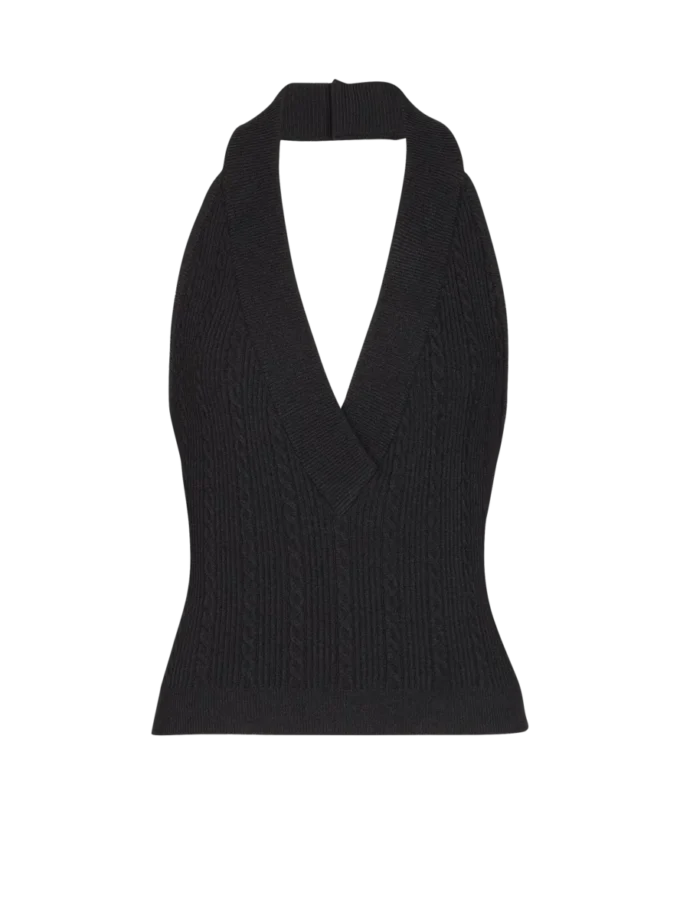 Top con scollo all’americana e lavorazione a trecce Top con scollo all’americana e lavorazione a trecce
