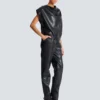 Top drappeggiato in ecopelle Top drappeggiato in ecopelle