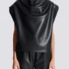 Top drappeggiato in ecopelle Top drappeggiato in ecopelle