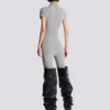 Top drappeggiato in maglia di cotone