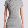 Top drappeggiato in maglia di cotone