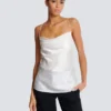Top drappeggiato in raso Top drappeggiato in raso