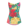 Top in crêpe de Chine stampato con spalline sottili