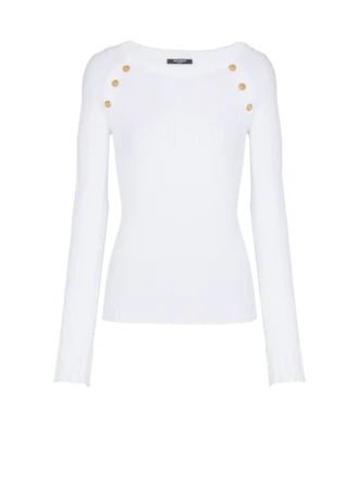 Top in maglia con bottoni