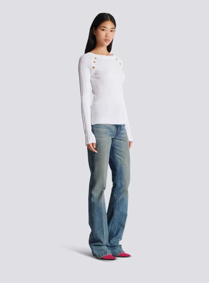 Top in maglia con bottoni Top in maglia con bottoni