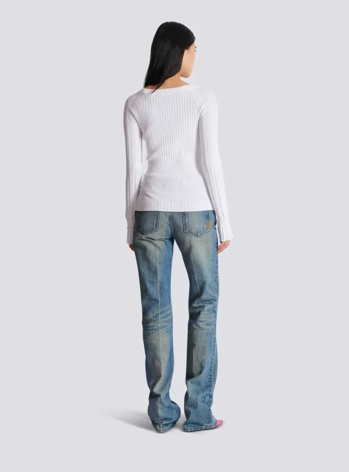 Top in maglia con bottoni Top in maglia con bottoni