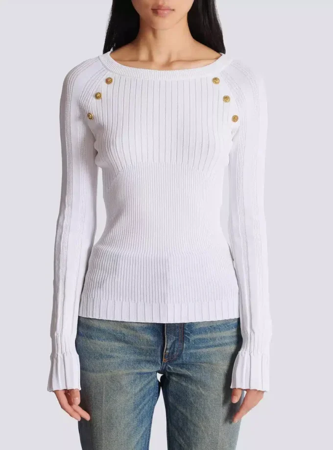 Top in maglia con bottoni Top in maglia con bottoni