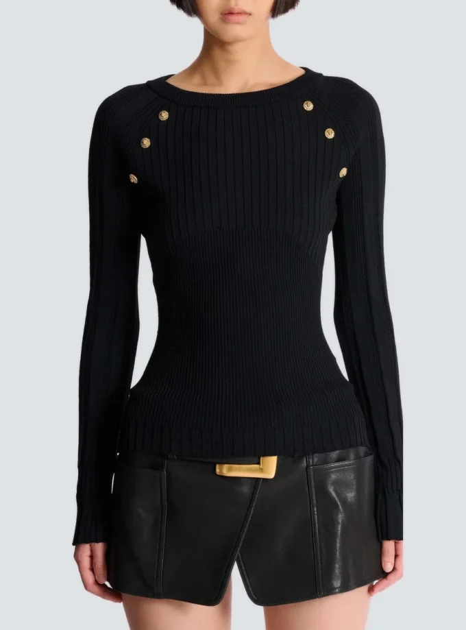 Top in maglia con bottoni Top in maglia con bottoni