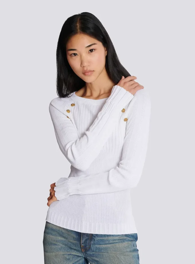 Top in maglia con bottoni Top in maglia con bottoni