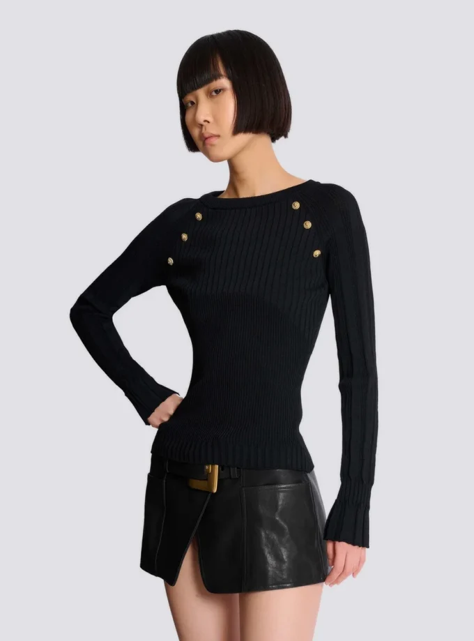 Top in maglia con bottoni Top in maglia con bottoni