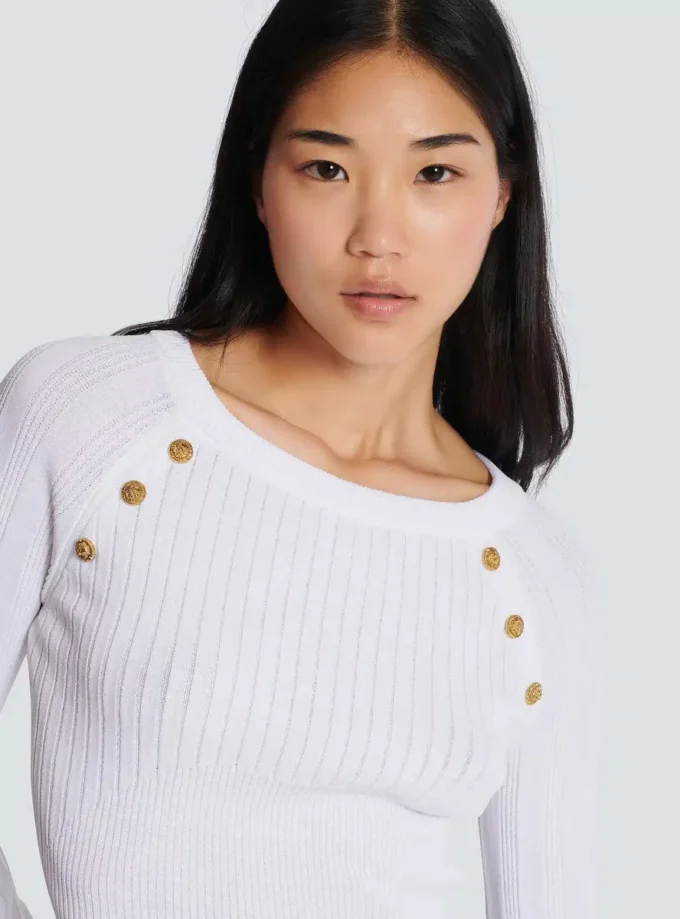 Top in maglia con bottoni Top in maglia con bottoni