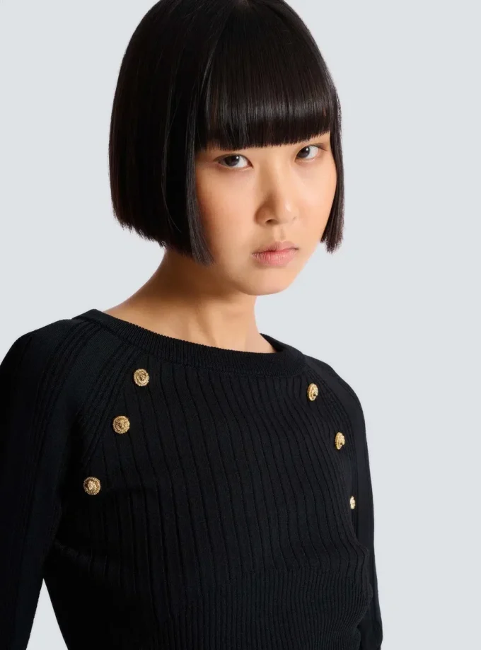 Top in maglia con bottoni Top in maglia con bottoni