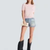 Top in maglia ricamato con Emblème di Balmain Top in maglia ricamato con Emblème di Balmain