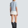 Top in maglia ricamato con Emblème di Balmain Top in maglia ricamato con Emblème di Balmain