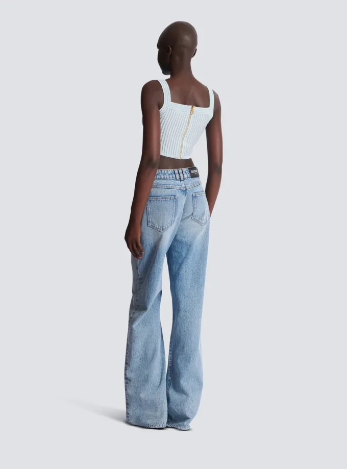 Top in maglia testurizzata
