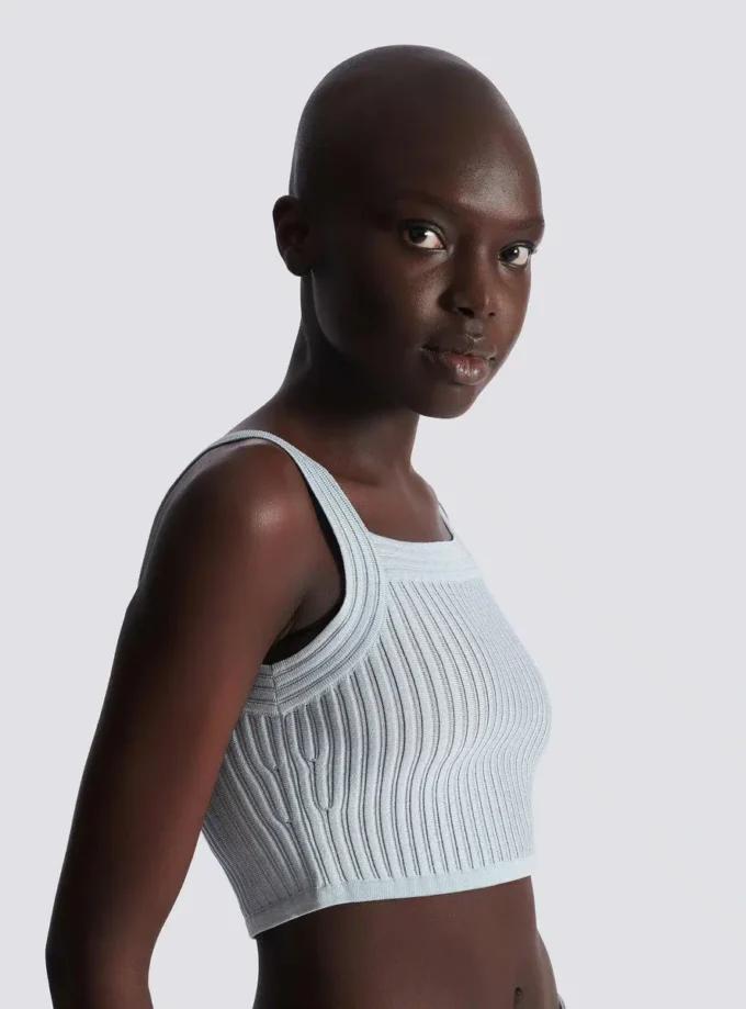 Top in maglia testurizzata