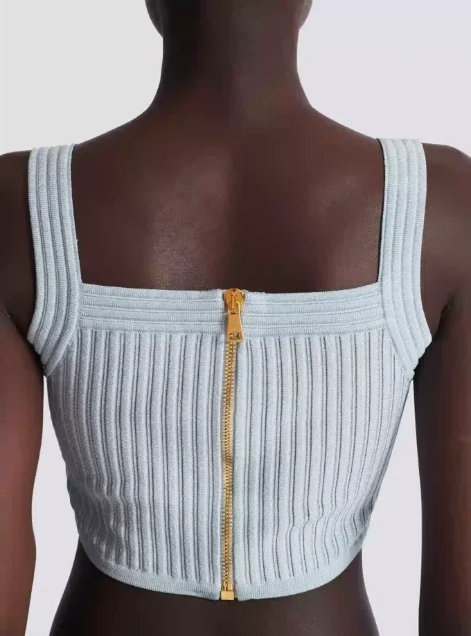 Top in maglia testurizzata