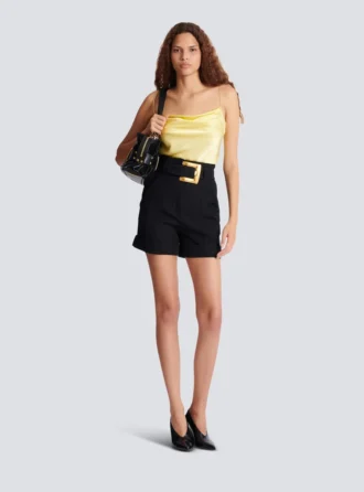 Top in raso di seta con spalline sottili