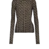 Top in velluto con monogramma