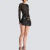 Top in velluto con monogramma