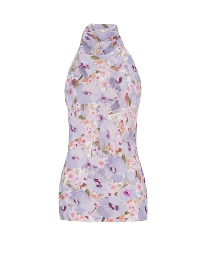Top senza maniche con stampa Poppy Flower