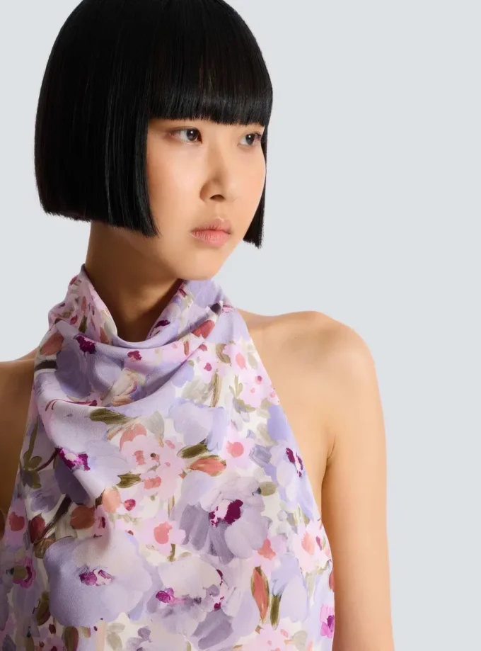 Top senza maniche con stampa Poppy Flower