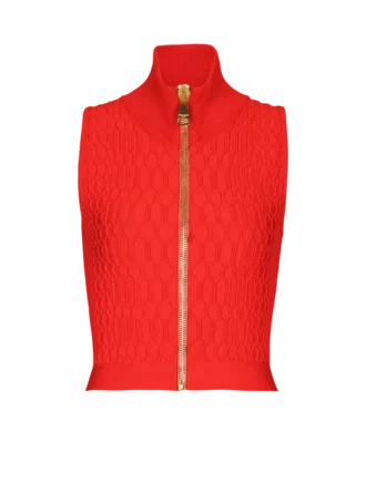 Top senza maniche in maglia coccodrillo