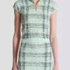 Top senza maniche in tweed a quadri Top senza maniche in tweed a quadri
