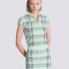 Top senza maniche in tweed a quadri Top senza maniche in tweed a quadri