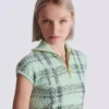 Top senza maniche in tweed a quadri Top senza maniche in tweed a quadri