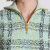 Top senza maniche in tweed a quadri Top senza maniche in tweed a quadri