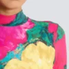 Top stampato con collo alto