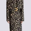 Trench con cintura in jacquard leopardato Trench con cintura in jacquard leopardato