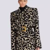 Trench con cintura in jacquard leopardato Trench con cintura in jacquard leopardato