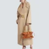 Trench lungo in gabardine di cotone Trench lungo in gabardine di cotone