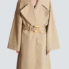 Trench lungo in gabardine di cotone Trench lungo in gabardine di cotone